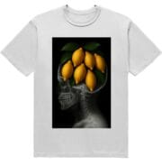 Футболка "Lemons in my head" - рентген голови з лимонами - білий колір