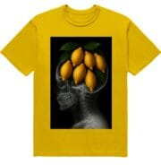 Футболка "Lemons in my head" - рентген голови з лимонами - жовтий колір