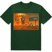 Футболка ...ква - скелет біля знаку КВА - лісовий зелений колір