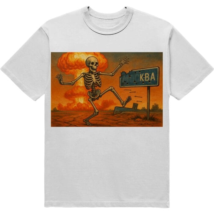 Футболка ...ква - скелет біля знаку КВА - білий колір