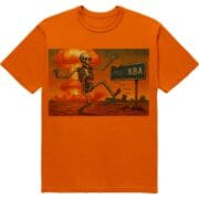 Футболка ...ква - скелет біля знаку КВА - помаранчевий колір