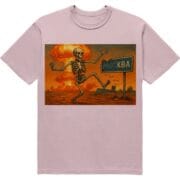 Футболка ...ква - скелет біля знаку КВА - рожевий колір