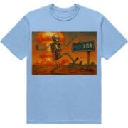 Футболка ...ква - скелет біля знаку КВА - світло блакитний колір