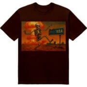 Футболка ...ква - скелет біля знаку КВА - шоколадний колір