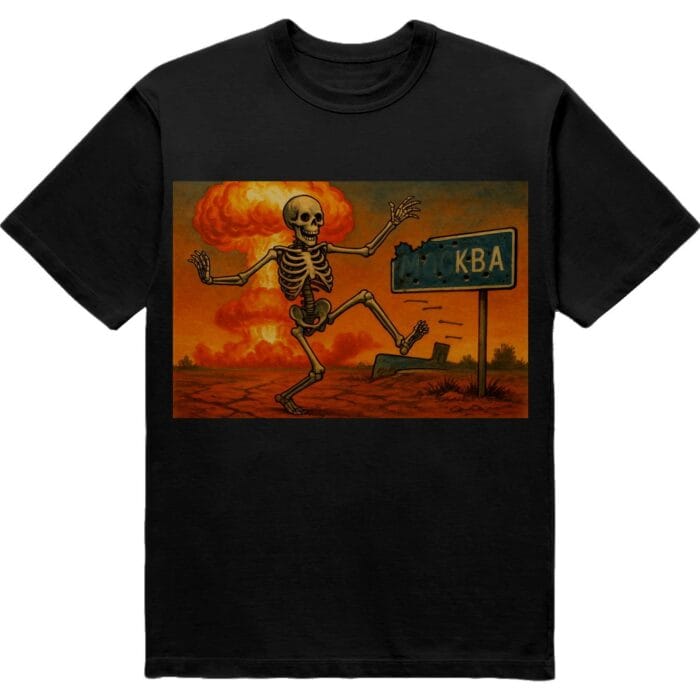 Футболка ...ква - скелет біля знаку КВА - чорний колір