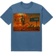 Футболка ...ква - скелет біля знаку КВА - індиго синій колір