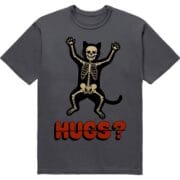 Футболка "No Hugs" - кіт зі скелетом - HUGS? - DTF - темно-сірий колір