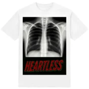 Футболка "Без серця" - рентген без тіні серця - напис HEARTLESS - білий колір