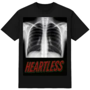 Футболка "Без серця" - рентген без тіні серця - напис HEARTLESS - чорний колір