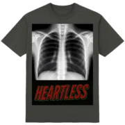 Футболка "Без серця" - рентген без тіні серця - напис HEARTLESS - Темно-сірий колір